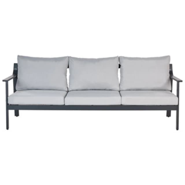 Beliani Garden Sofa 3 Seater Kiato Metal Light Grey