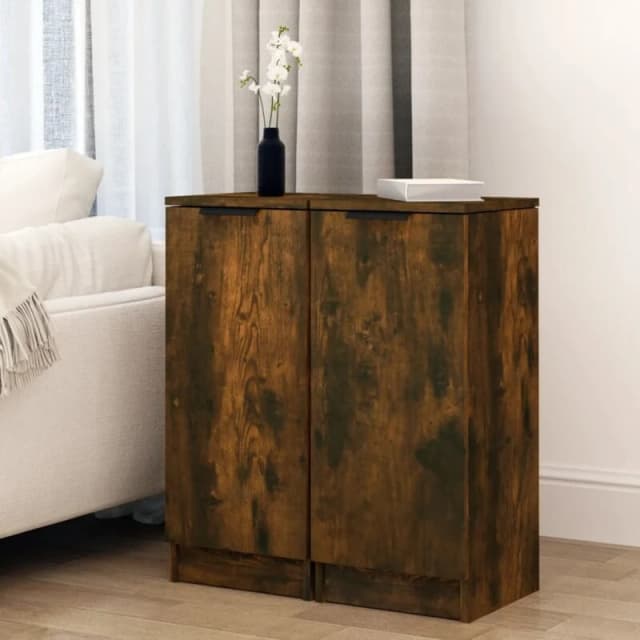 VIDAXL Sideboards 2 pcs Smoked Oak 30x30x70cm Engineered Wood Vidaxl 8720287084020