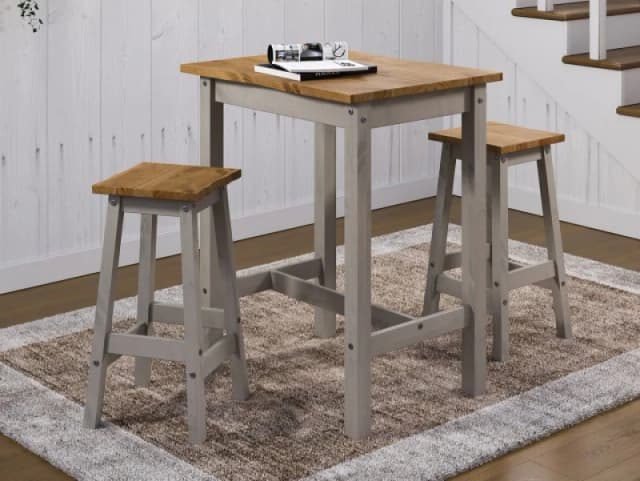 Core Corona Grey and Waxed Pine Large Rectangular Dining Set