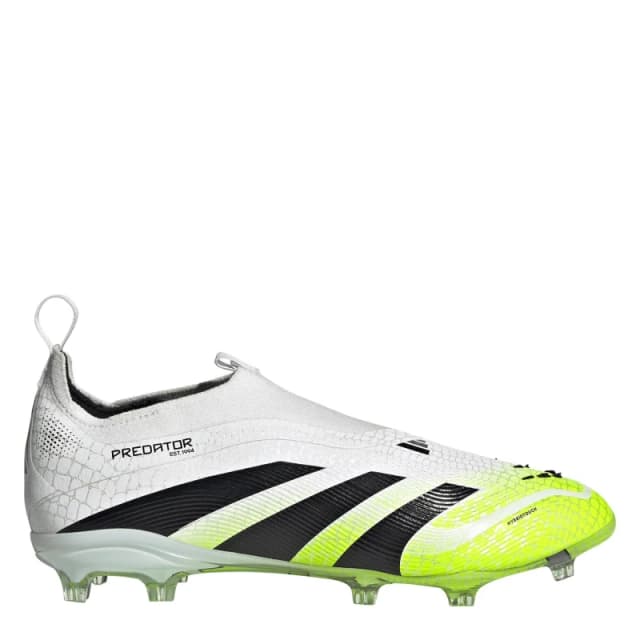 adidas Predator Elite Laceless Childrens Firm Ground Football Boots White/Blk/Lemon male C11 (29)