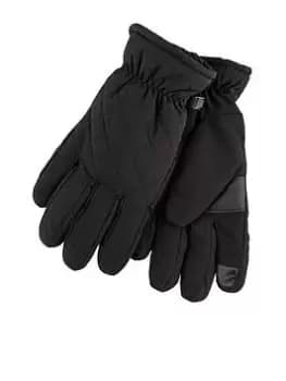 TOTES Water Repellent Quilted Gloves - Black, Size M/L, Women