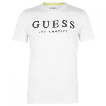 Guess Textured Logo T-Shirt - White TWHT