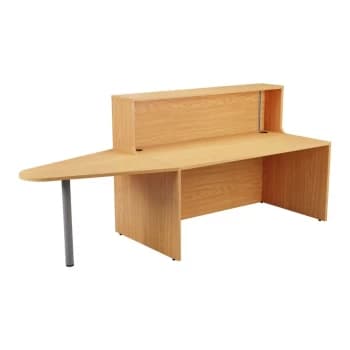 Reception Unit 1400 with Extension - Nova Oak Sides with Nova Oak Top
