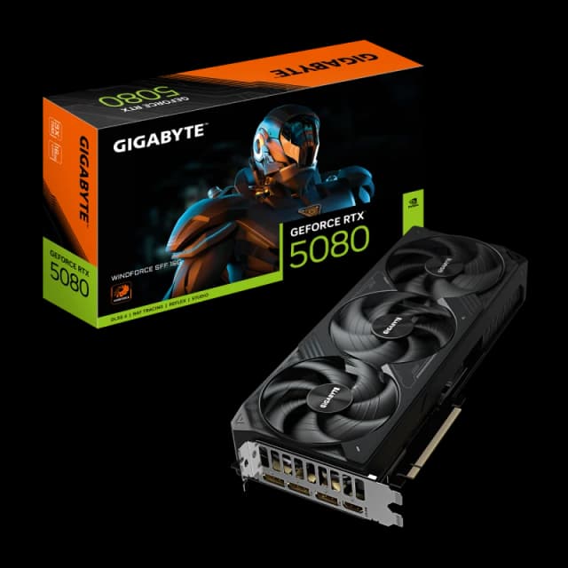 Gigabyte GeForce RTX 5080 WINDFORCE SFF 16G GDDR7 Graphics Card - GV-N5080WF3-16GD