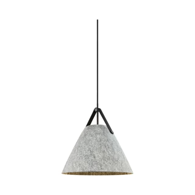 Nordlux Strap Indoor Pendant Light Grey Felt E27 Brown & Black Strap - Mains Powered, IP20 Grey Unisex