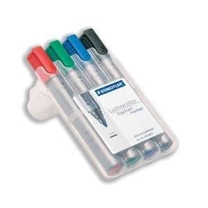 Original Staedtler Lumocolor Flipchart Markers Water based Dry safe Bullet Tip 2mm Assorted Pack of 4