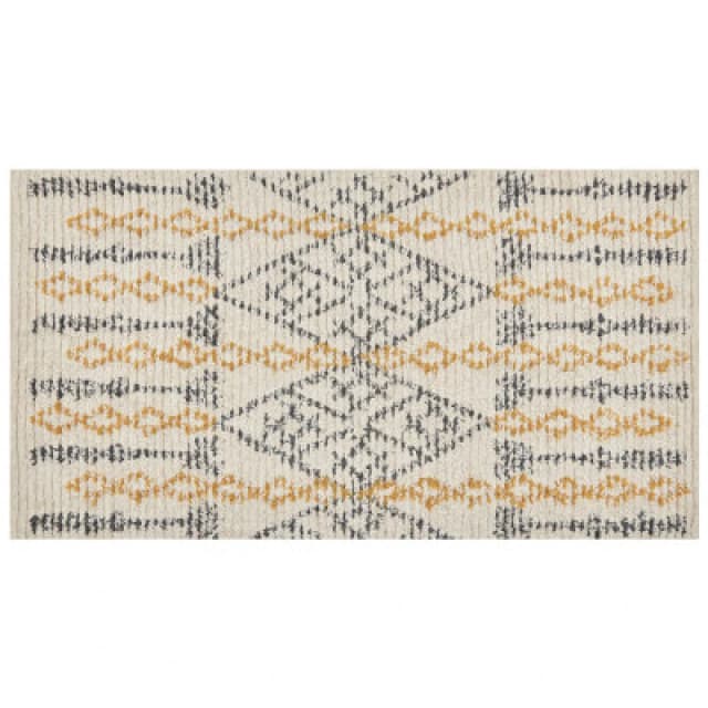 Beliani Rug Kadapa Beige 80 X 150 Cm Cotton