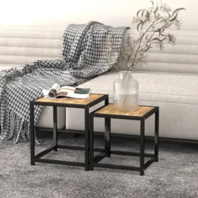 VIDAXL Tea Tables 2 pcs mdf Black and Yellow Vidaxl 8720286462539