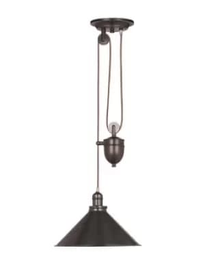 Provence 1 Light Dome Ceiling Pendant Old Bronze, E27