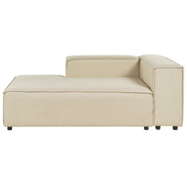Beliani Chaise Longue Aprica Faux Linen Beige