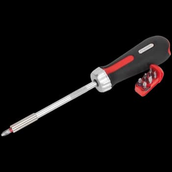 Sealey Platinum Series Fine Tooth Ratchet Screwdriver and 7 Piece Bit Set