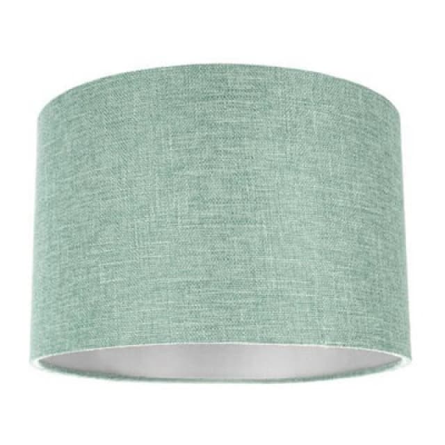Happy Homewares Contemporary And Sleek Mint Plain Linen Fabric Drum Lamp Shade 60W Maximum