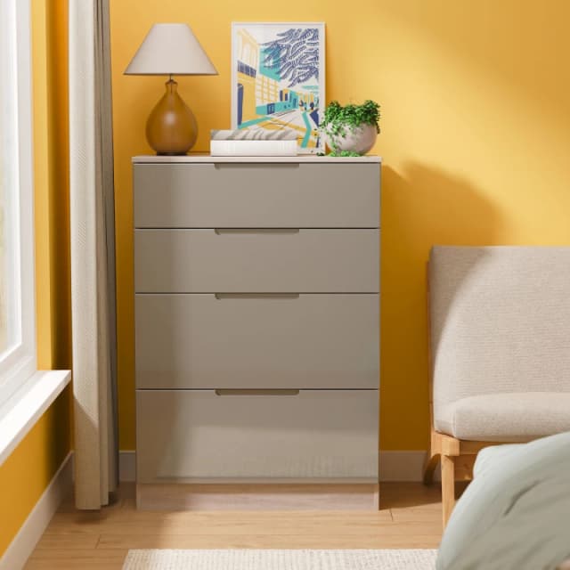 Ready Assembled 2 U Lucca 4 Drawer Deep Chest (Ready Assembled) in Grey Grey Unisex