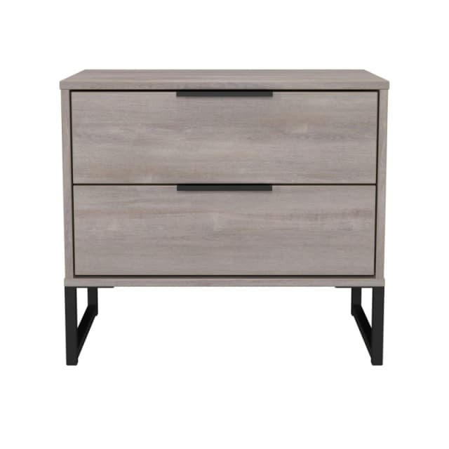 Ready Assembled 2 U Fuji 2 Drawer Side Table (Ready Assembled) in Light Grey Size: Small Light Grey Unisex Small