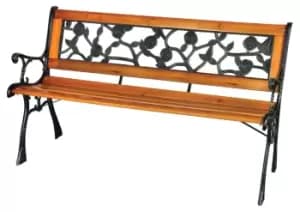 2 Person Outdoor / Garden Wooden Cast Iron PVC Rose Bench