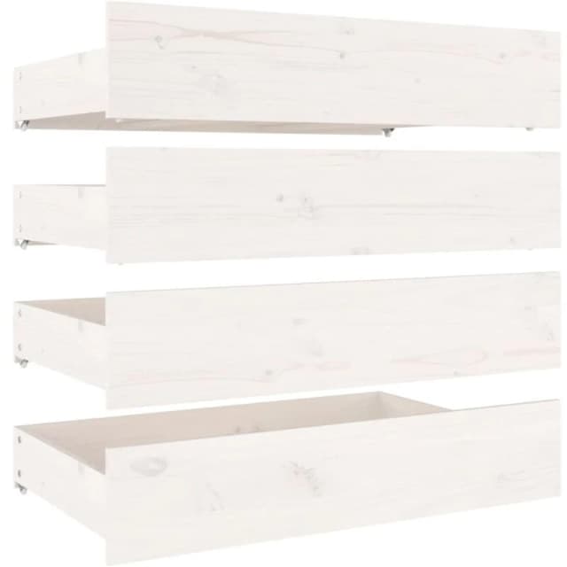 VIDAXL Bed Drawers 4 pcs White Solid Wood Pine Vidaxl 8720286999400