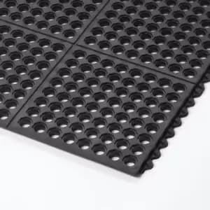 550S0033BL Cushion Ease Wet Areas Modular Matting, Black 91cm x 91cm