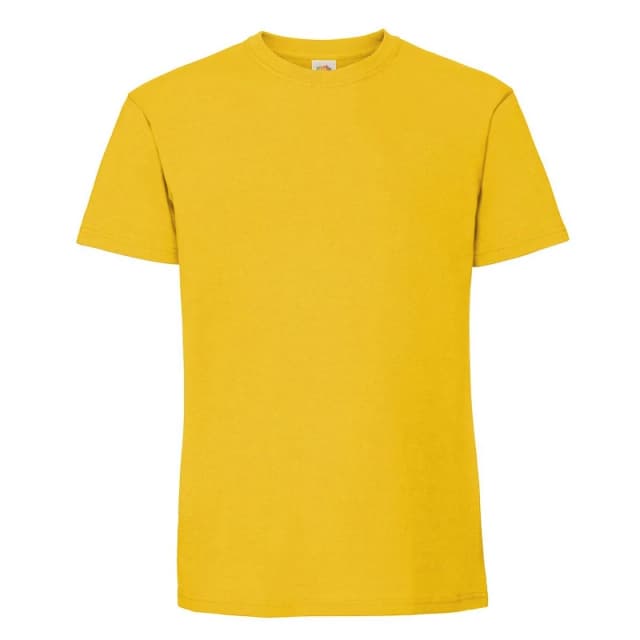 Fruit Of The Loom Fruit of the Loom Men Ringspun Premium T-Shirt in Yellow Size: Small Yellow S Male 5063377182712