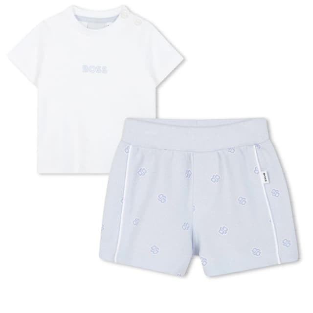 Boss Kids T-Shirt and Shorts Set White 10P male 3 Mnth