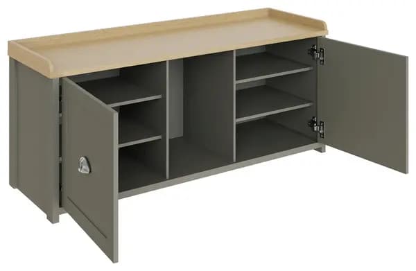 GFW GFW Lancaster 2 Door Shoe Storage Bench - Grey