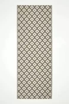 May Geometric Olive Green Outdoor Rug Runner