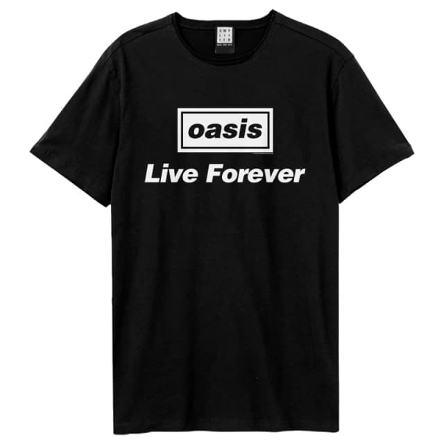 Amplified Amplified Men Live Forever Oasis T-Shirt in Black Size: X-Small Black XS Male 5063652562857