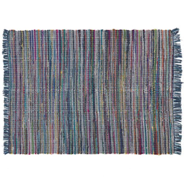 Beliani Rug Besni Blue 160 X 230 Cm Cotton