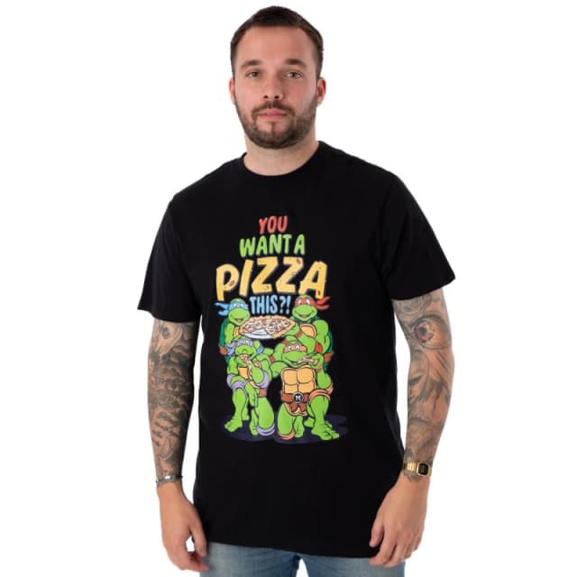 (XXX-Large) Teenage Mutant Ninja Turtles Short Sleeved T-Shirt (Mens Black)