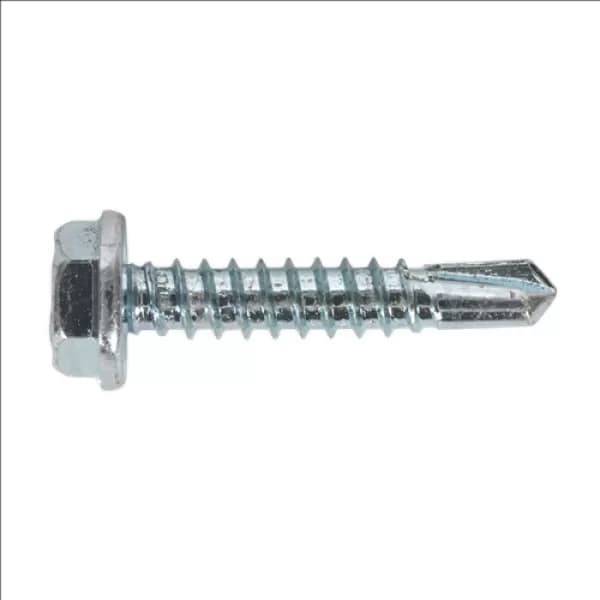 Sealey SDHX4825 Self Drilling Screw 4.8 x 25mm Hex Head Zinc DIN 7504K