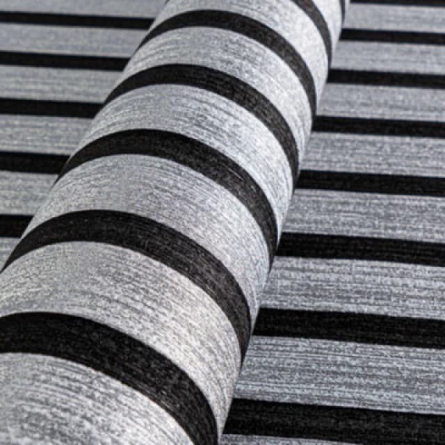 As Creation Metallic Silver & Black Wood Panel Slats Wallpaper 78627-1
