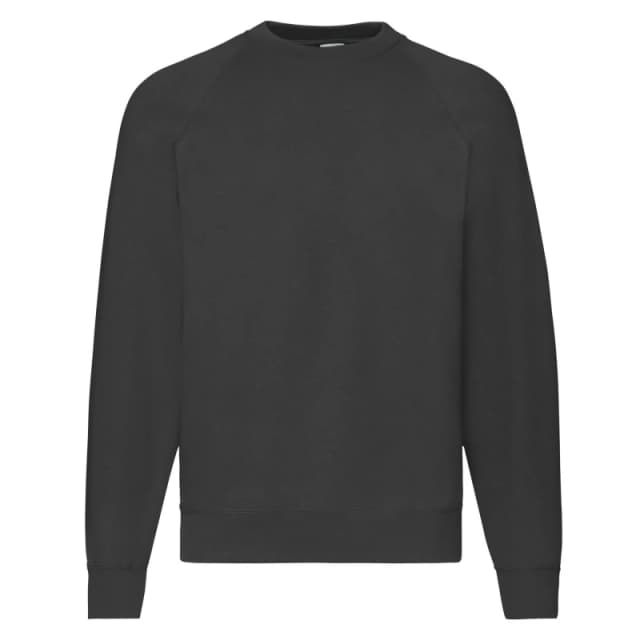 Fruit Of The Loom Fruit of the Loom Men Classic 80 20 Raglan Sweatshirt in Black Size: Small Black S Male 5063470708710