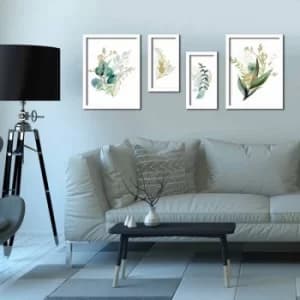 4P3040BCT008 Multicolor Decorative Framed MDF Painting (4 Pieces)