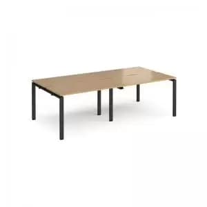 Adapt double back to back desks 2400mm x 1200mm - Black frame and oak