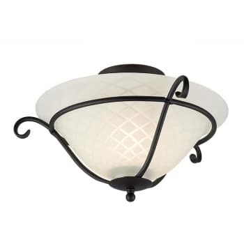 Torchiere - 1 Light Flush Ceiling Light Black, E27 - Elstead