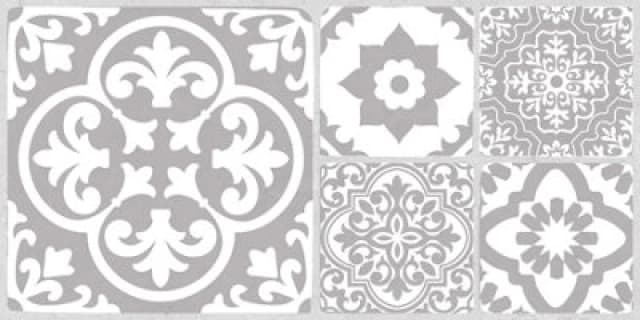 Floorpops Valencia Grey Peel & Stick Double Width Floor Tiles Floor Tiles, Fp6165