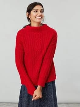 Joules Jamie Cable Knit Jumper - Red