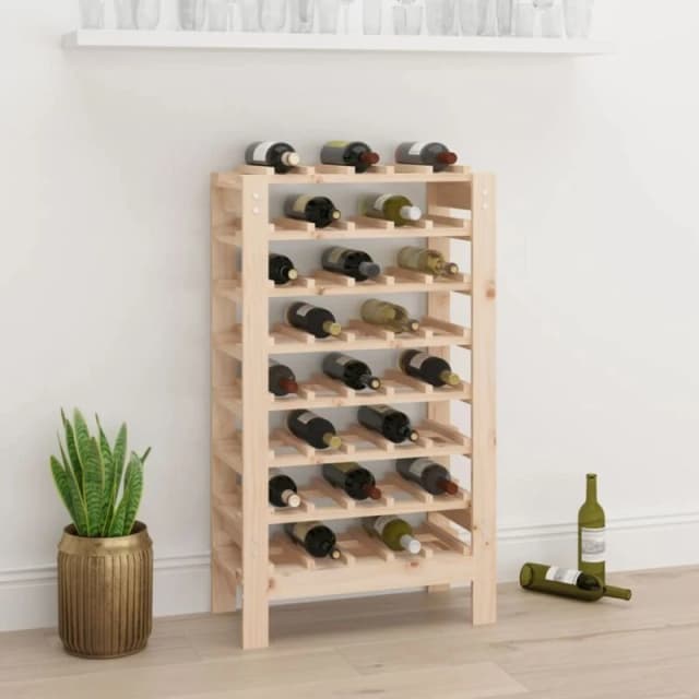 VIDAXL Wine Rack 61.5x30x107.5cm Solid Wood Pine vidaXL 822541
