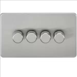 KnightsBridge Screwless 4G 2-way 10-200W (5-150W LED) trailing edge dimmer - Brushed Chrome