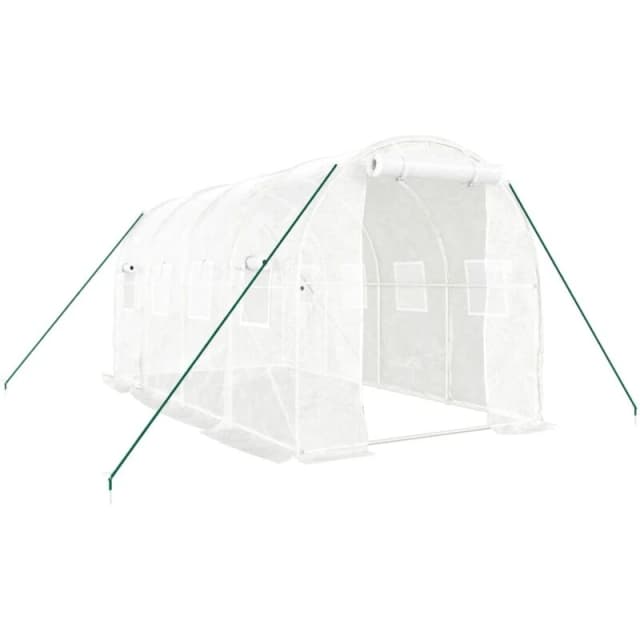 vidaXL Greenhouse with Steel Frame White 8m 4x2x2 m, White 3188028