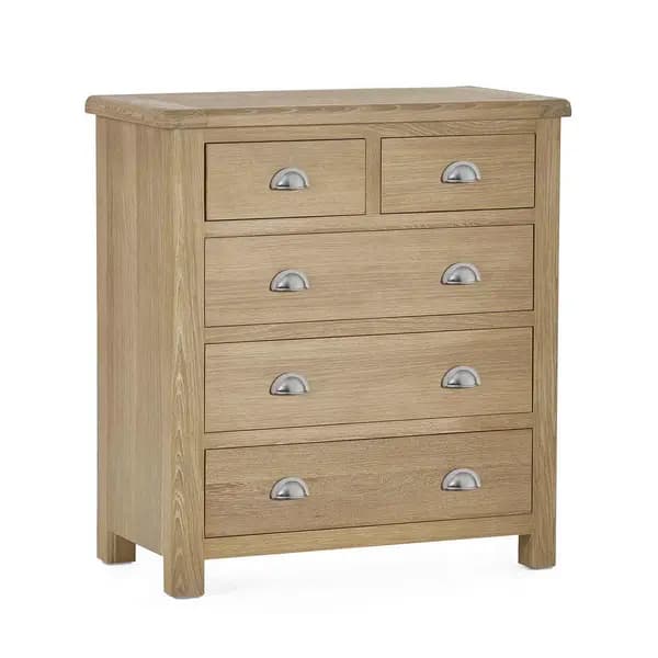Julian Bowen Memphis Limed Oak 3 + 2 Drawer Chest MEM005
