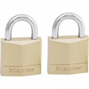 Masterlock Solid Brass Padlock Pack of 2 Keyed Alike 30mm Standard