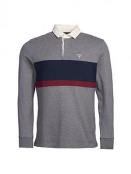 Barbour Weston Panel Rugby Sweat Top - Grey Marl