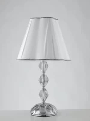RIFLESSO Table Lamp with Round Tapered Shade Chrome, Crystal 40x65cm