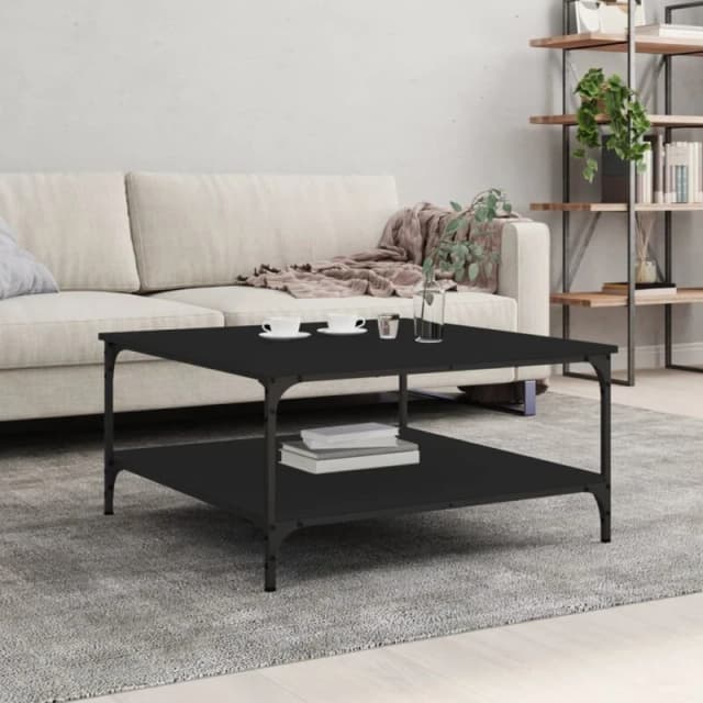VIDAXL Coffee Table Black 80x80x40cm Engineered Wood Vidaxl 8720845941376