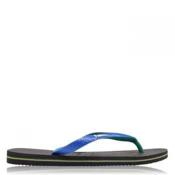 Havaianas Brasil Mix Flip Flops - Black/Blue 3768