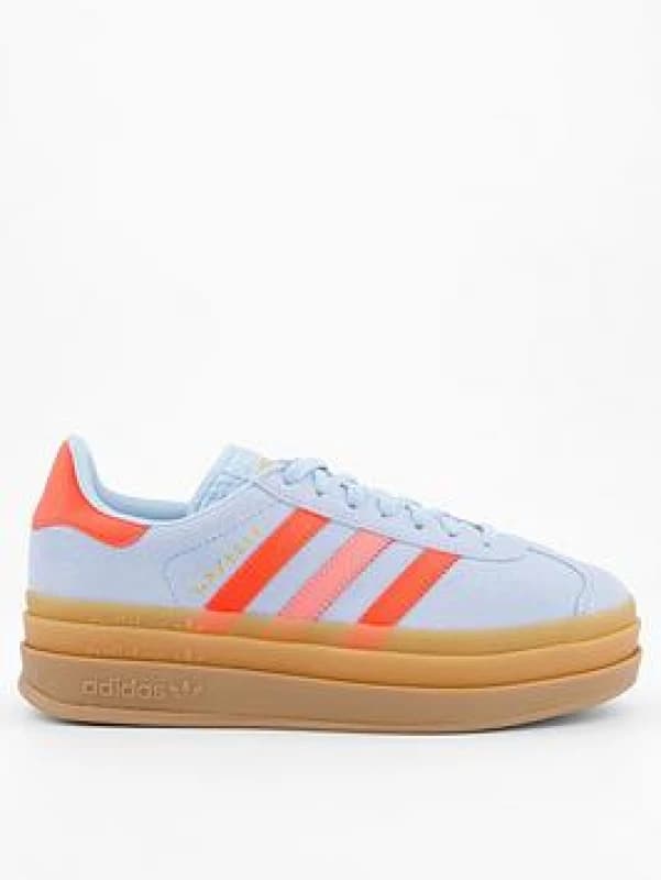 adidas Pale Blue Multi Gazelle Bold Girls Youth Trainers Pale Blue Multi UK 3 (EU 35½)