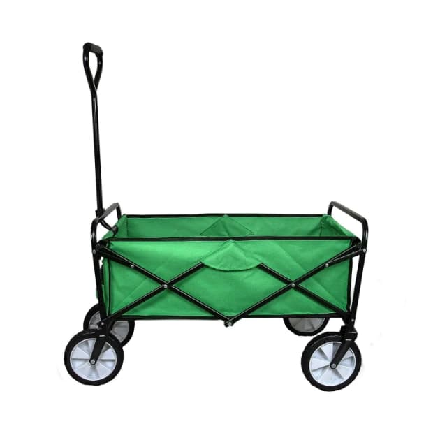 MonsterShop Foldable Green Garden Cart Heavy Duty