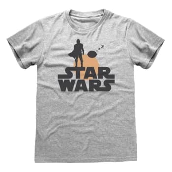 Mandalorian - Silhouette Unisex Small T-Shirt - Grey