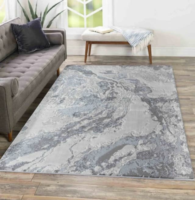 Picasso Modern Waterflow Abstract Area Rugs Silver 120X170 Cm