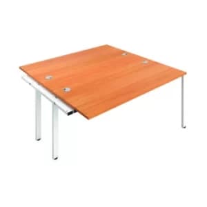 Jemini 2 Person Extension Bench Desk 1400x1600x730mm Beech/White KF808961